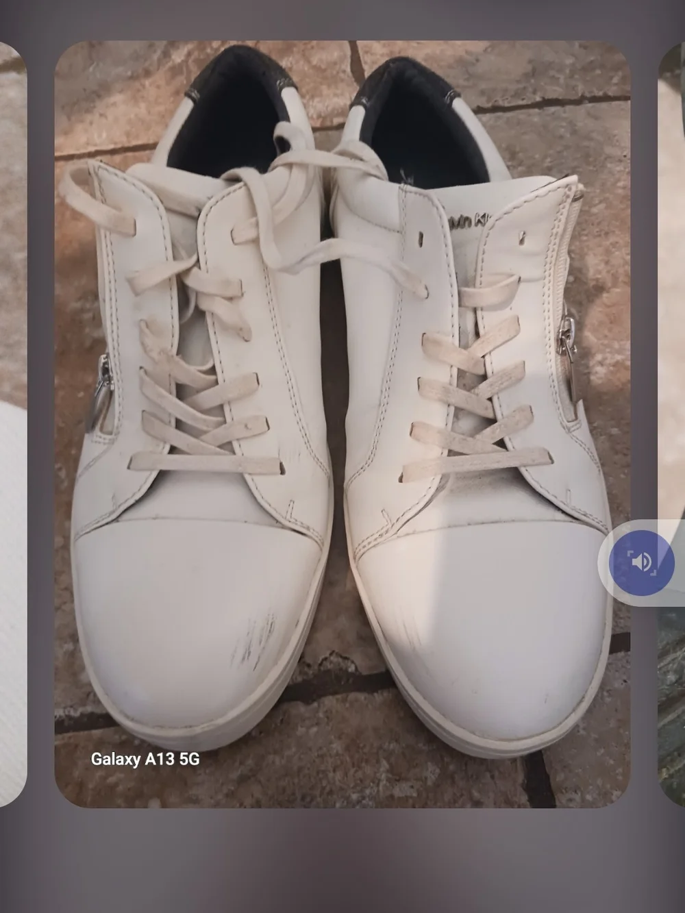 Calvin Klein Bilton 2 White Leather Side Zip Casual Fashion Sneakers Men’s 10